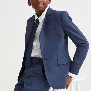 H&M boys textured blazer in navy